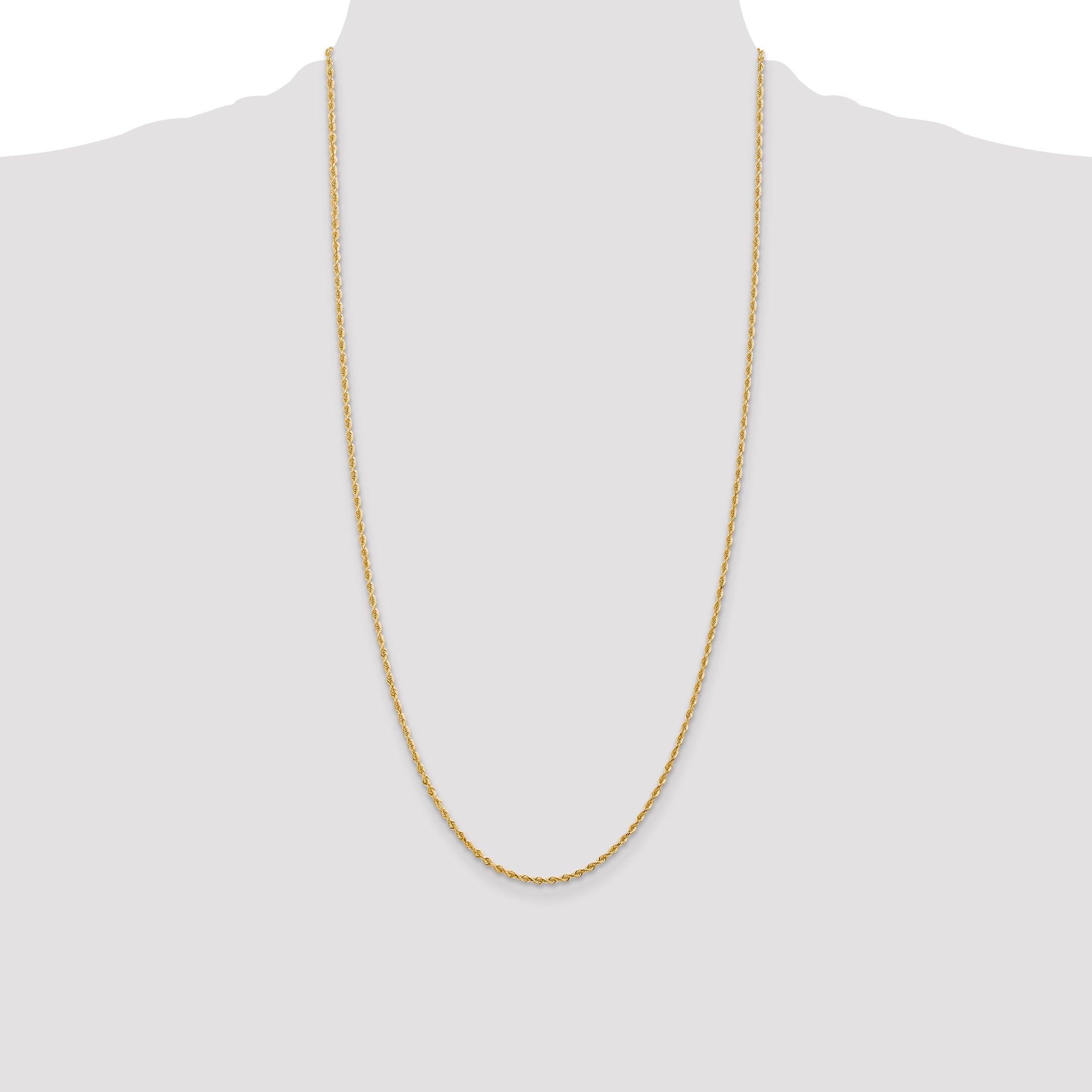 14K 10 Inch 2mm Diamond-Cut Quadruple Rope Lobster Clasp Anklet