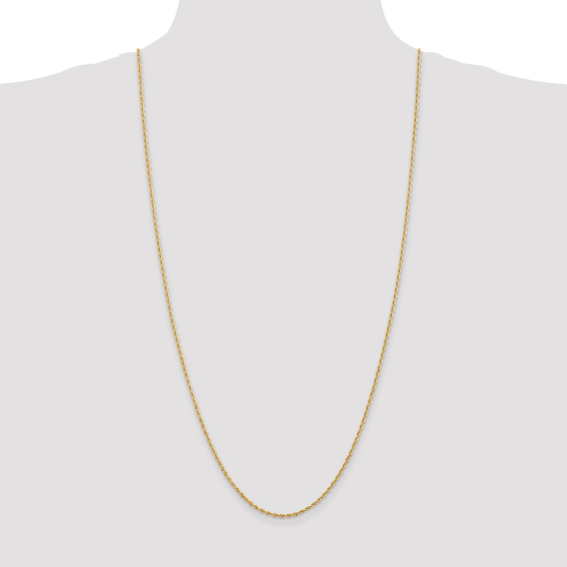 14K 10 Inch 2mm Diamond-Cut Quadruple Rope Lobster Clasp Anklet
