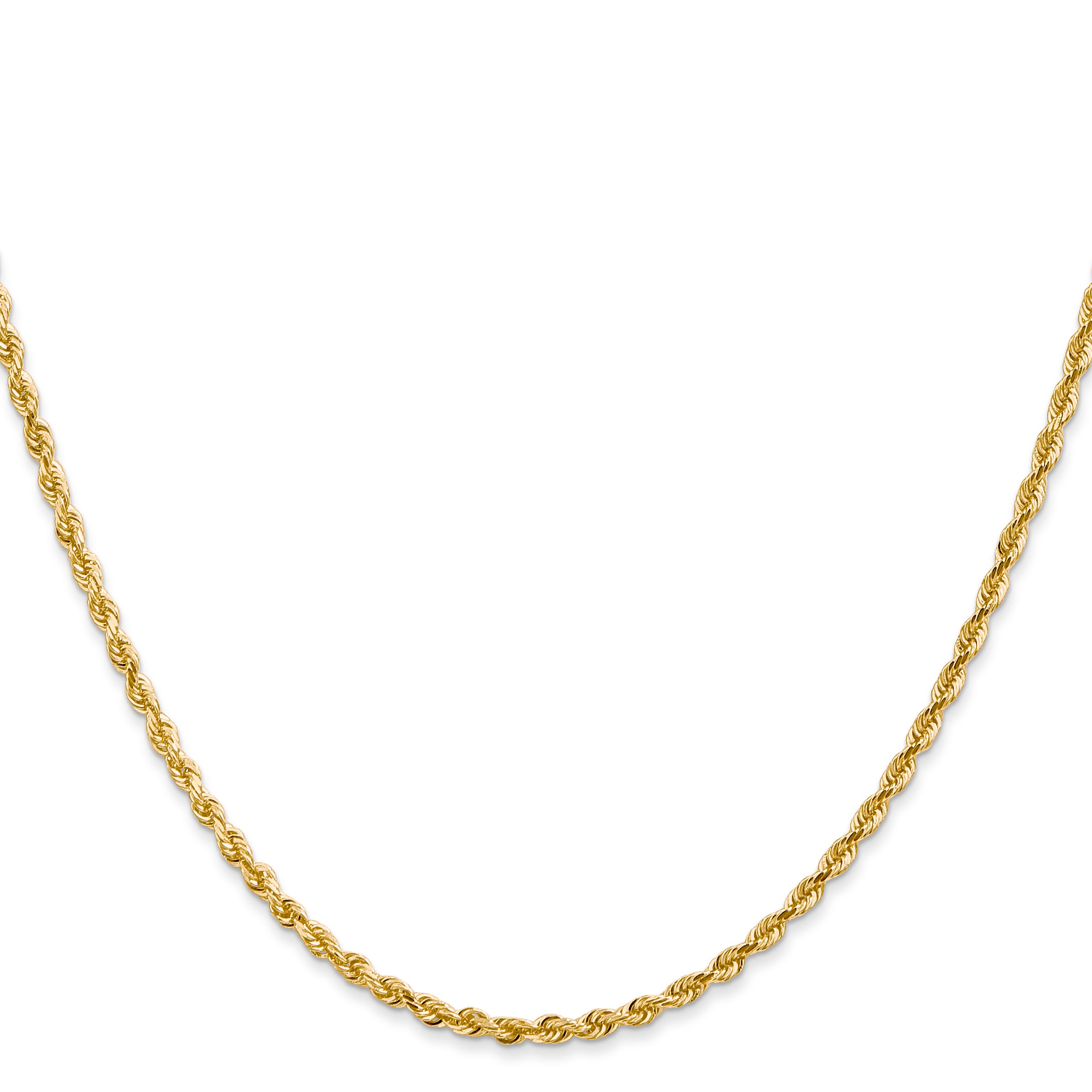 14K 10 Inch 2.25mm Diamond-Cut Quadruple Rope Lobster Clasp Anklet