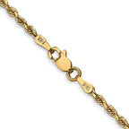 14K 10 Inch 2.25mm Diamond-Cut Quadruple Rope Lobster Clasp Anklet