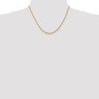 14K 10 Inch 2.25mm Diamond-Cut Quadruple Rope Lobster Clasp Anklet