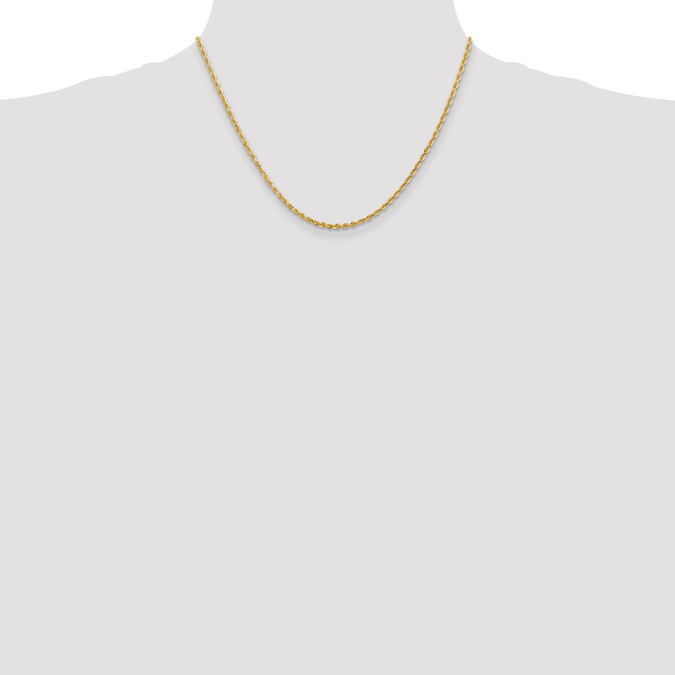 14K 10 Inch 2.25mm Diamond-Cut Quadruple Rope Lobster Clasp Anklet