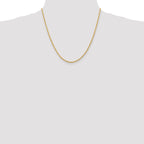 14K 10 Inch 2.25mm Diamond-Cut Quadruple Rope Lobster Clasp Anklet