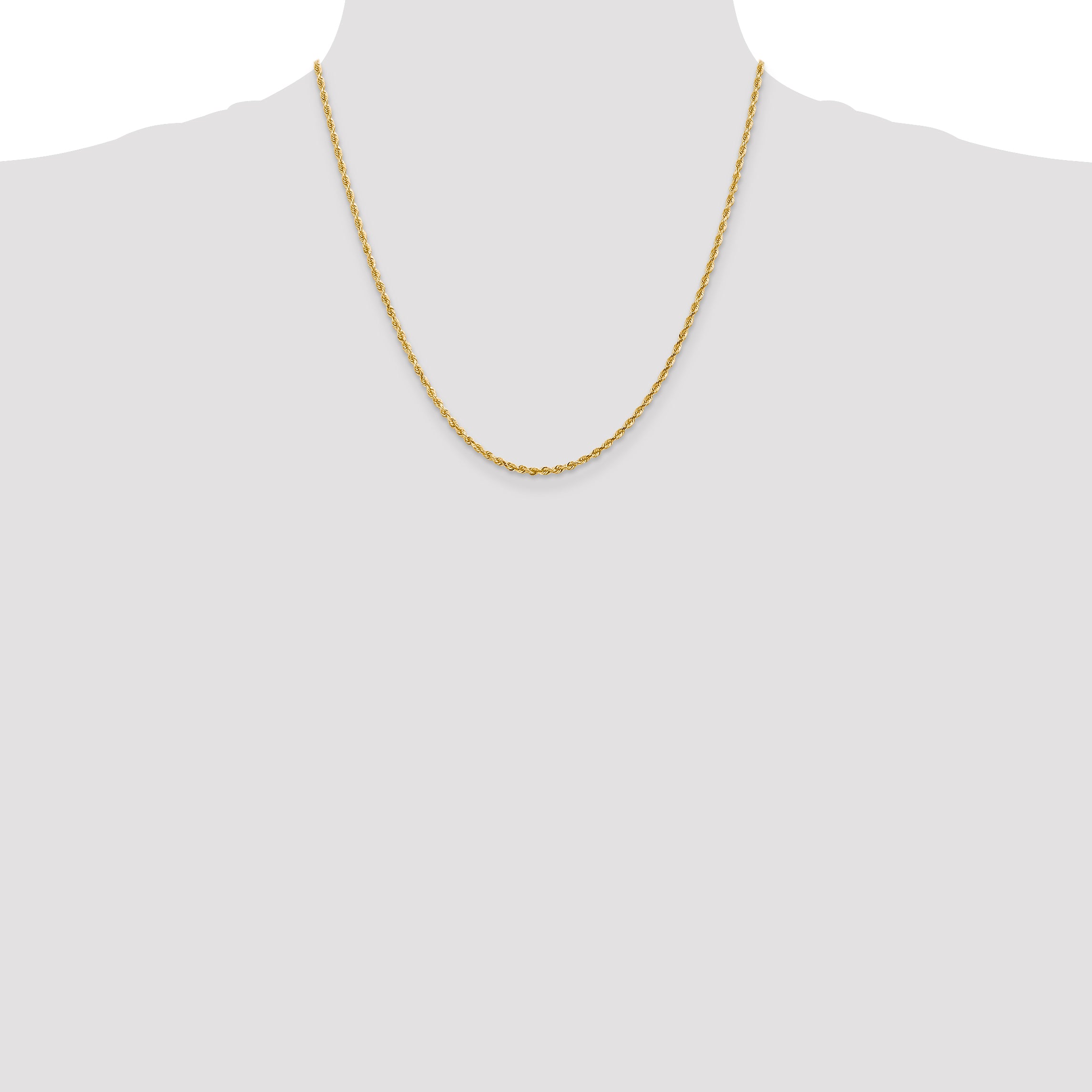 14K 10 Inch 2.25mm Diamond-Cut Quadruple Rope Lobster Clasp Anklet