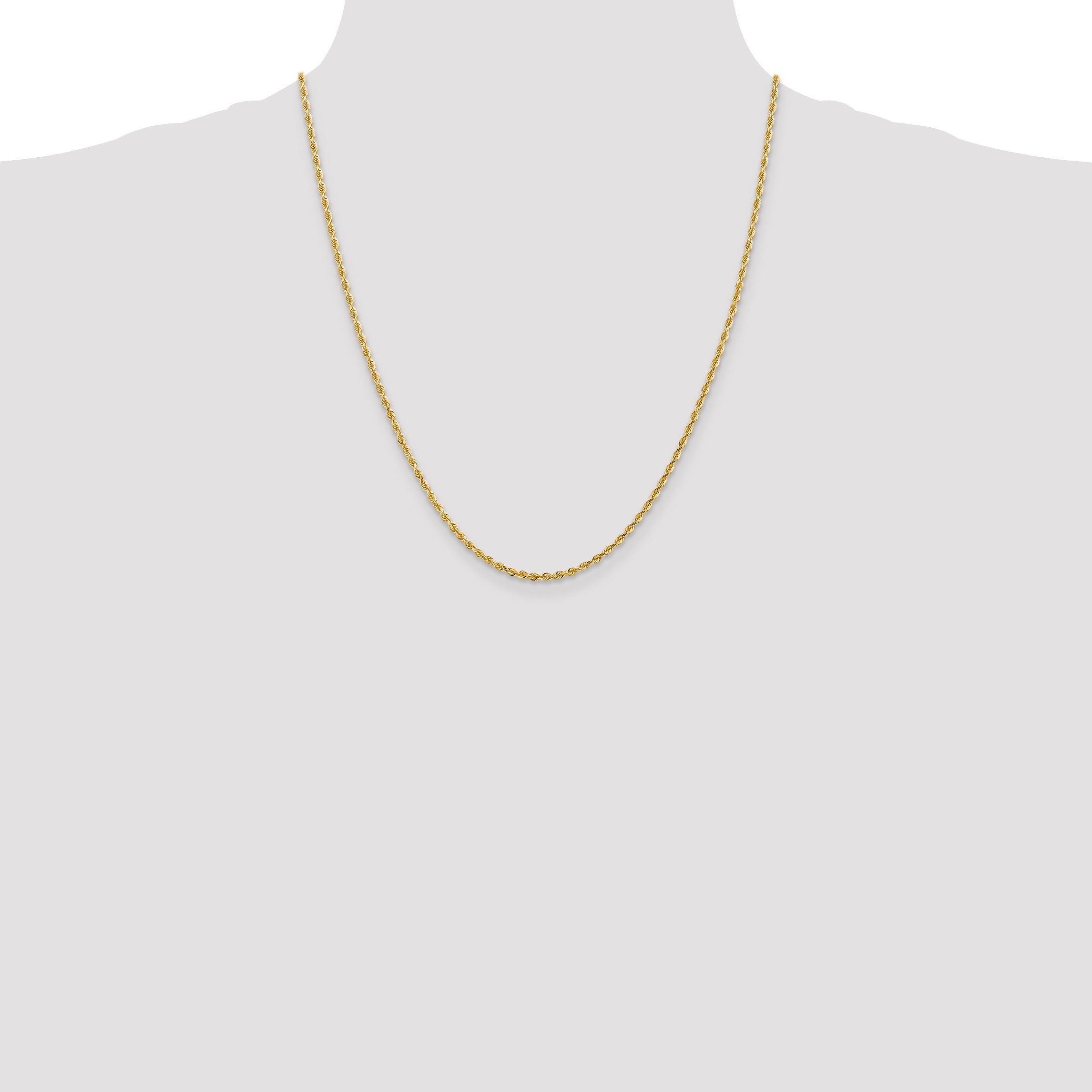 14K 10 Inch 2.25mm Diamond-Cut Quadruple Rope Lobster Clasp Anklet