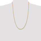 14K 10 Inch 2.25mm Diamond-Cut Quadruple Rope Lobster Clasp Anklet