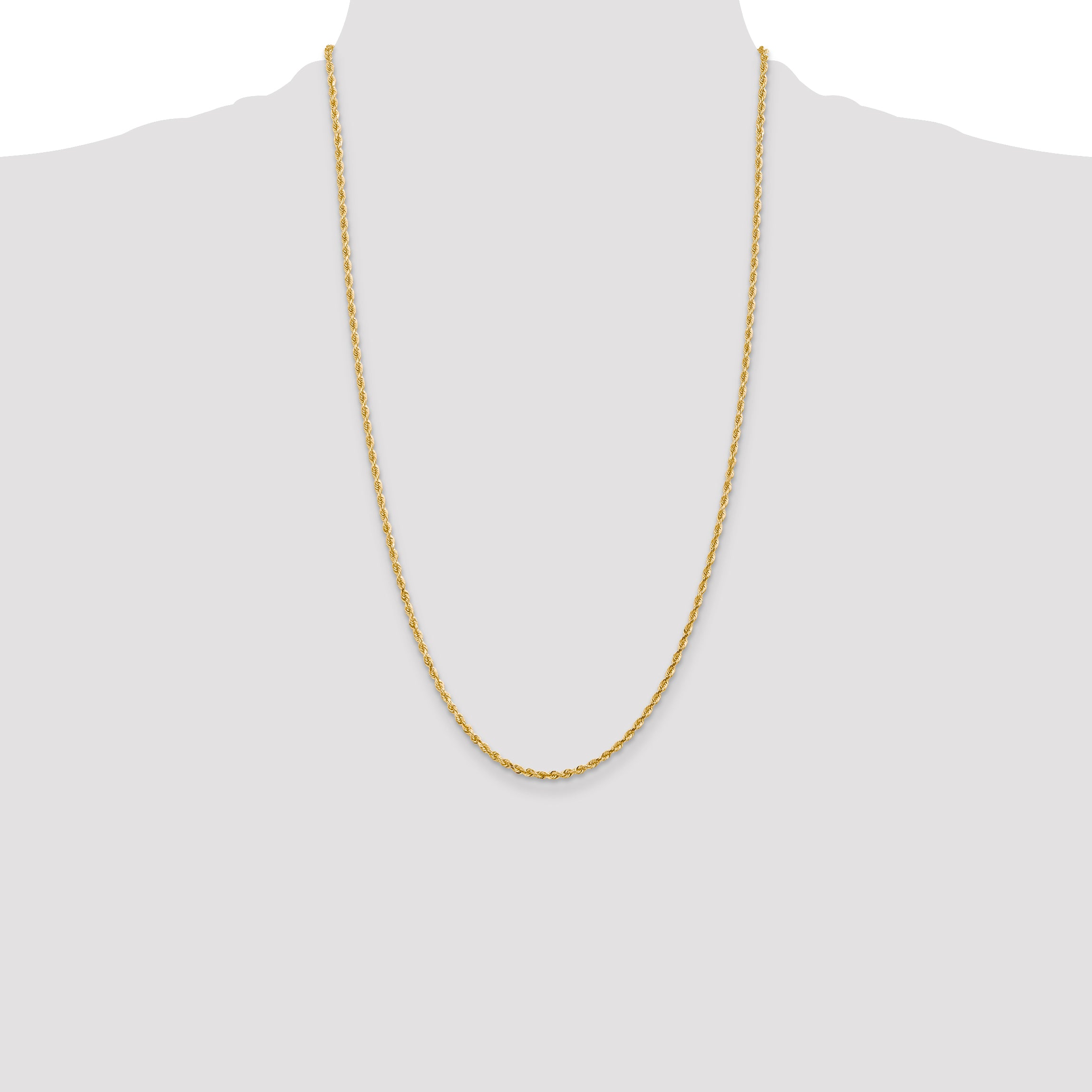 14K 10 Inch 2.25mm Diamond-Cut Quadruple Rope Lobster Clasp Anklet