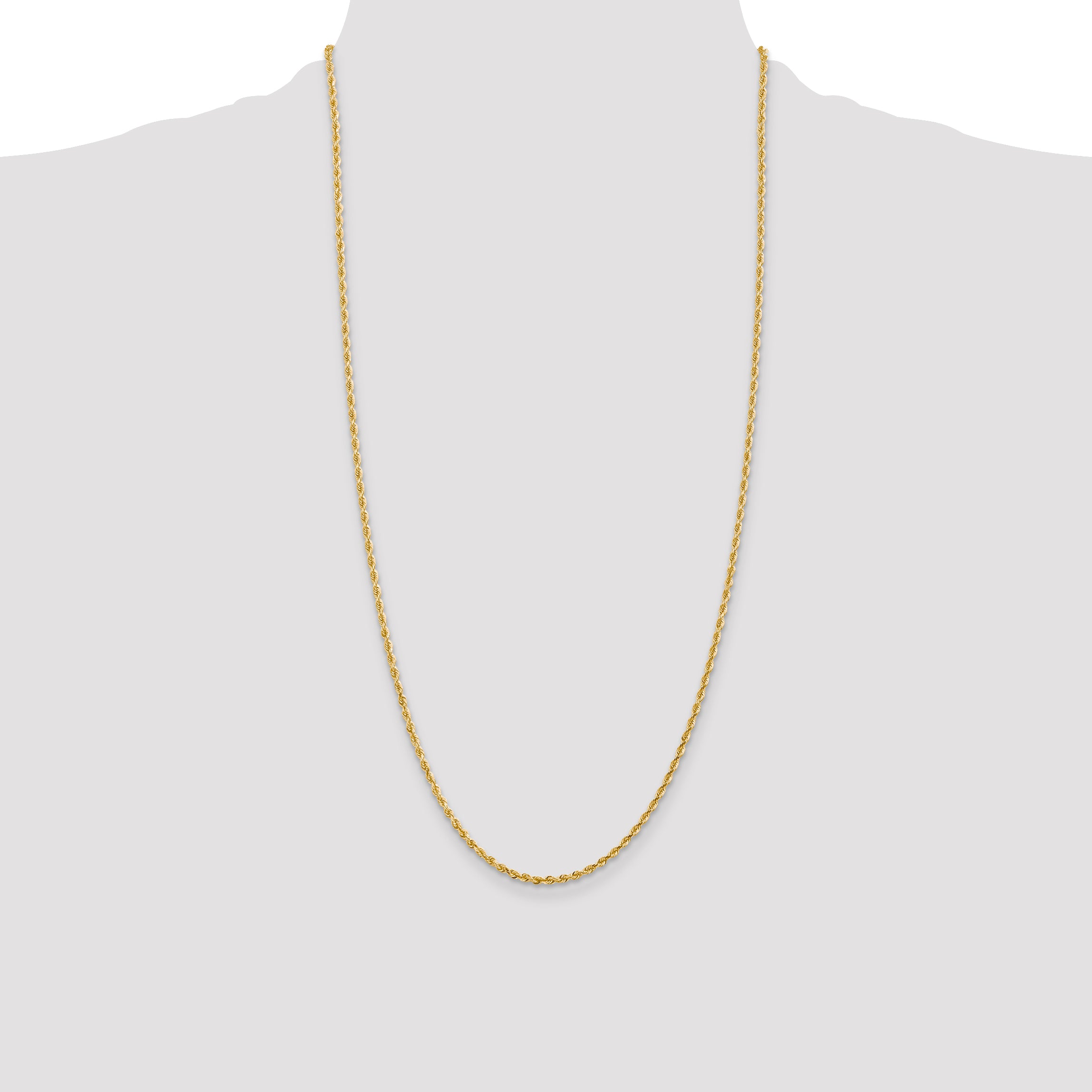 14K 10 Inch 2.25mm Diamond-Cut Quadruple Rope Lobster Clasp Anklet