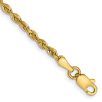 14K 10 Inch 2.25mm Diamond-Cut Quadruple Rope Lobster Clasp Anklet