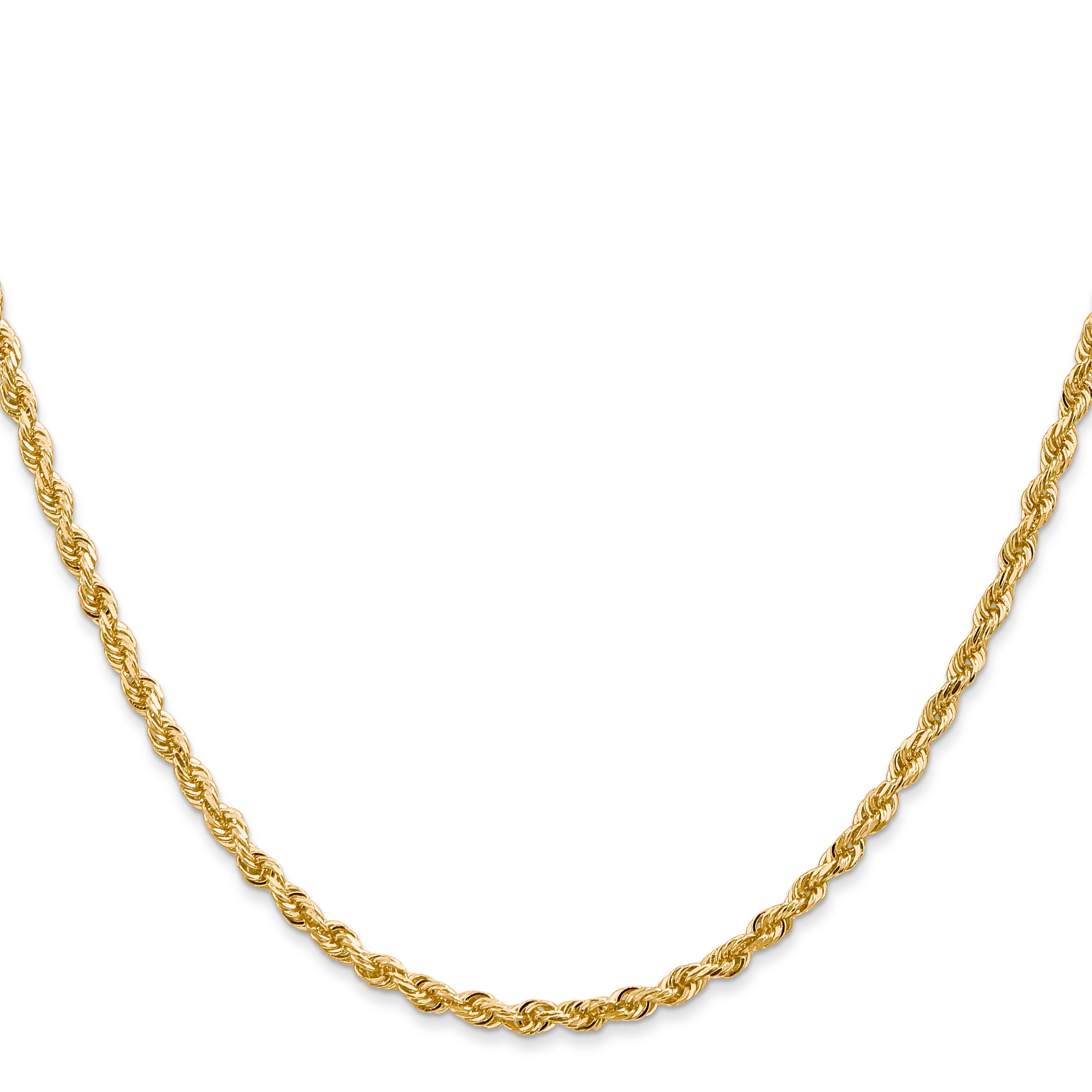 14K Yellow Gold Solid Diamond-Cut Rope Chain Necklace 2.75mm Secondary image