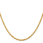 14K Yellow Gold Solid Diamond-Cut Rope Chain Necklace 2.75mm