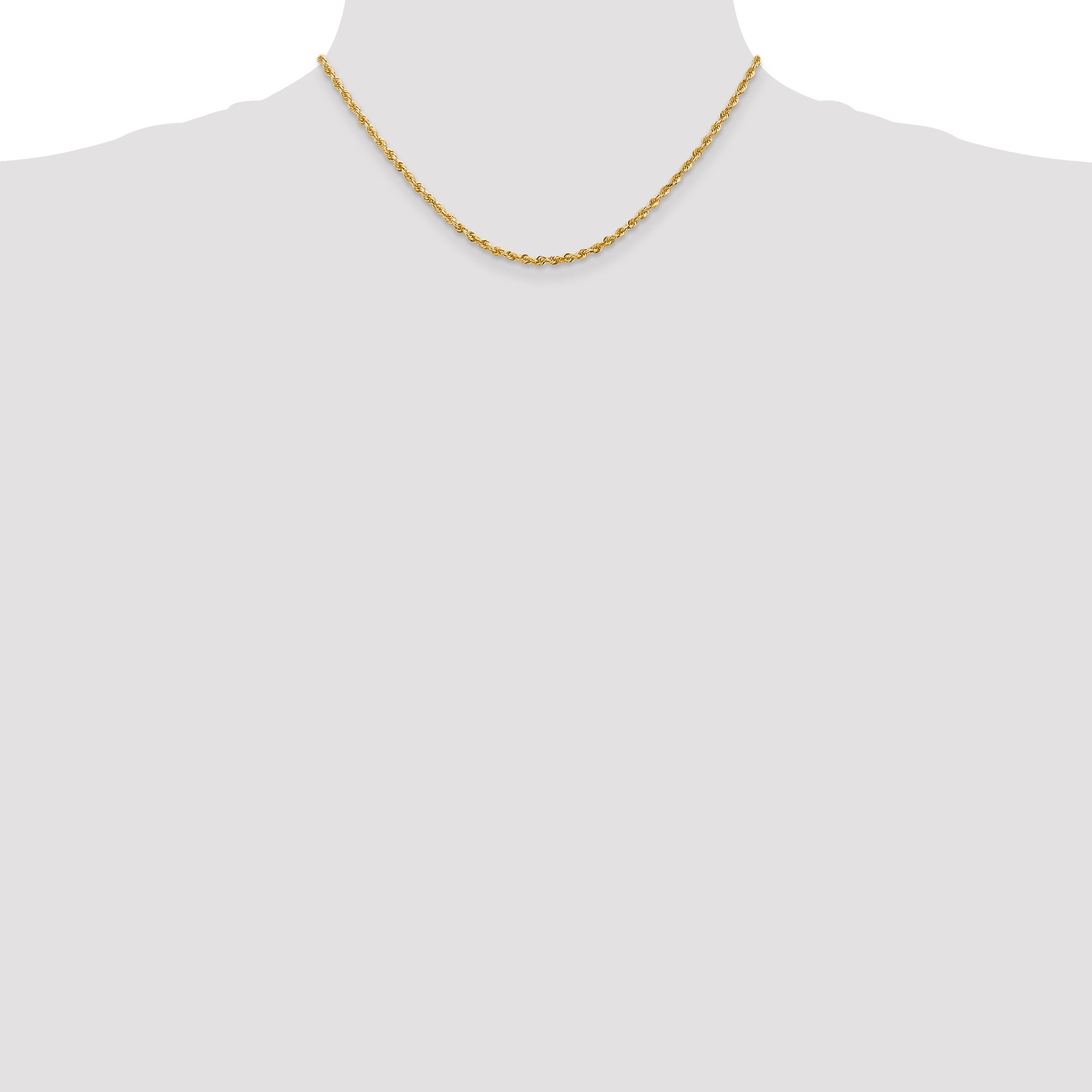 14K Yellow Gold Solid Diamond-Cut Rope Chain Necklace 2.75mm