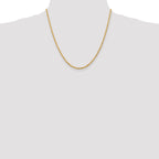14K 9 Inch 2.75mm Diamond-Cut Quadruple Rope Lobster Clasp Chain