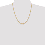 14K 9 Inch 2.75mm Diamond-Cut Quadruple Rope Lobster Clasp Chain