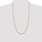 14K 9 Inch 2.75mm Diamond-Cut Quadruple Rope Lobster Clasp Chain