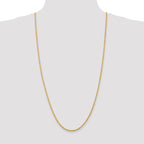 14K 9 Inch 2.75mm Diamond-Cut Quadruple Rope Lobster Clasp Chain