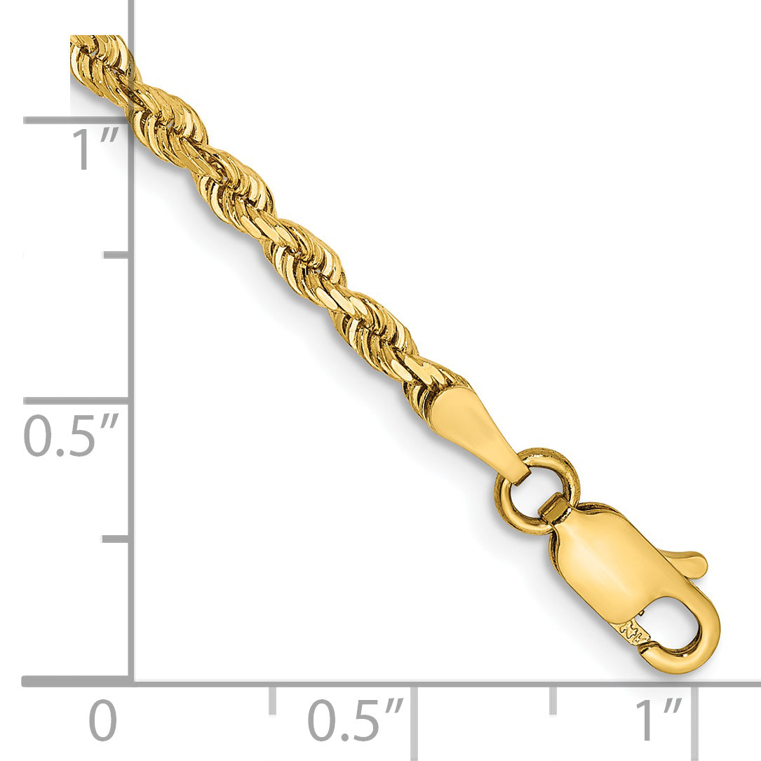14K 7 Inch 2.75mm Diamond-cut Quadruple Rope Lobster Clasp Chain Secondary image