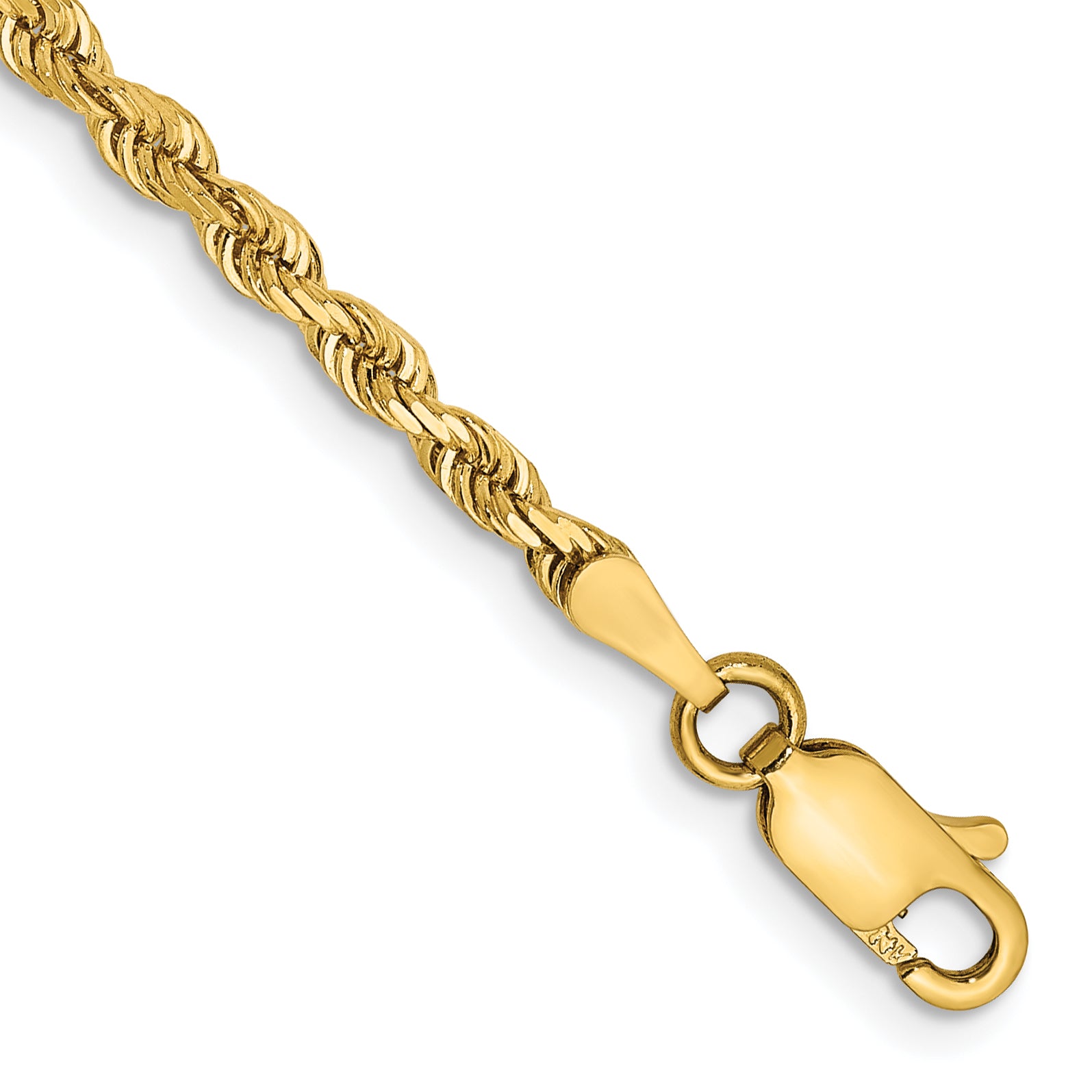 14K 8 Inch 2.75mm Diamond-cut Quadruple Rope Lobster Clasp Chain Main image