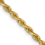 14K 9 Inch 2.75mm Diamond-Cut Quadruple Rope Lobster Clasp Chain