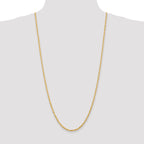 14K 9 Inch 3mm Diamond-Cut Quadruple Rope Lobster Clasp Chain