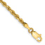 14K 9 Inch 3mm Diamond-Cut Quadruple Rope Lobster Clasp Chain