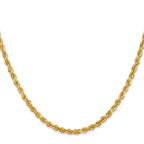 14K 8 Inch 3.35mm Diamond-Cut Quadruple Rope Lobster Clasp Chain