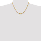 14K Yellow Gold Solid Diamond-Cut Rope Chain Necklace 3.35mm