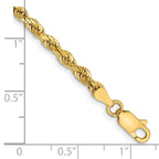 14K 8 Inch 3.35mm Diamond-Cut Quadruple Rope Lobster Clasp Chain