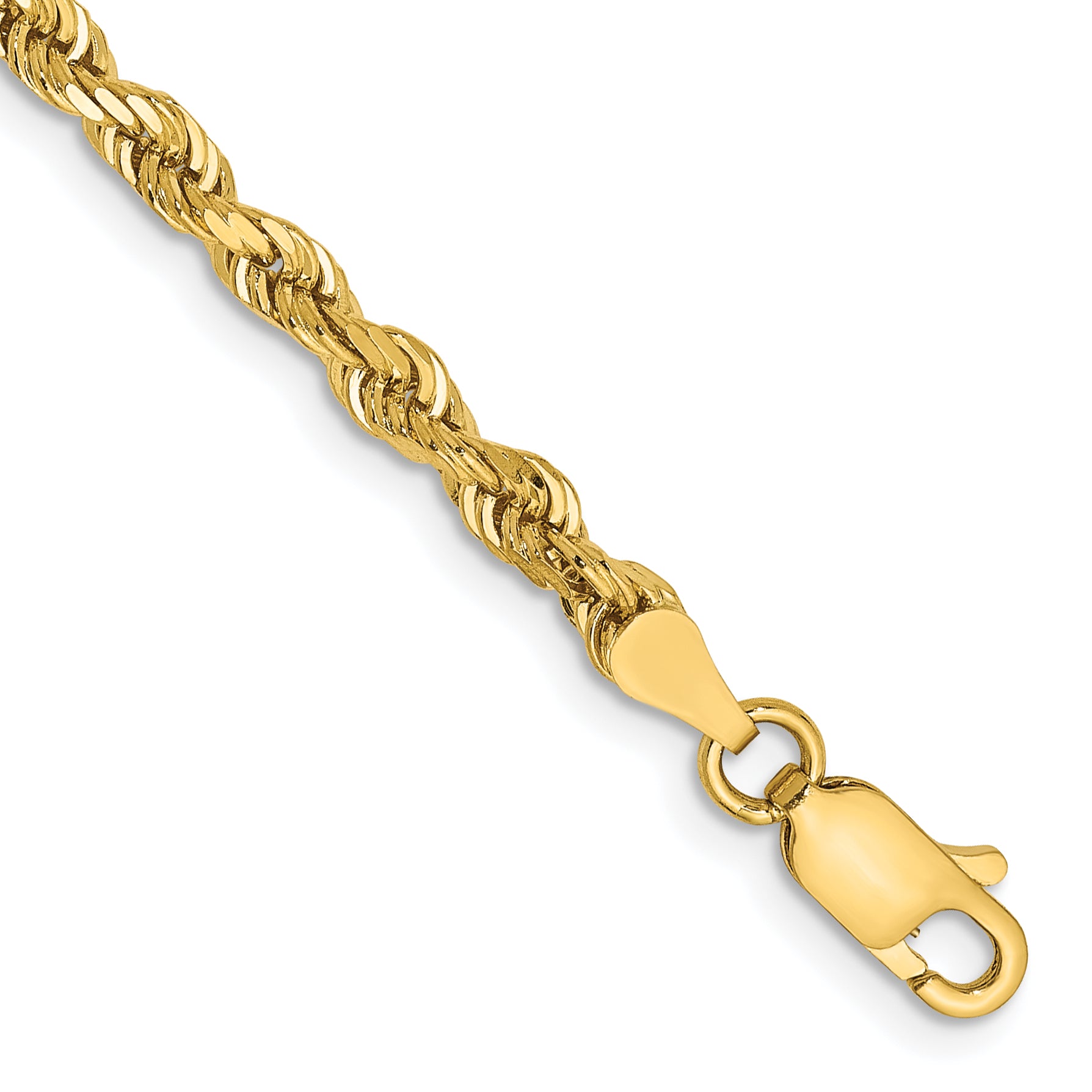 14K 7 Inch 3.35mm Diamond-cut Quadruple Rope Lobster Clasp Chain Main image