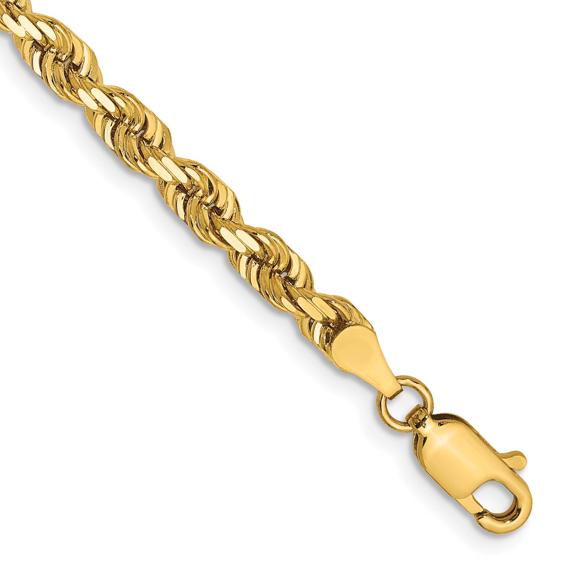 14K 7 Inch 4mm Diamond-cut Quadruple Rope Lobster Clasp Chain Main image