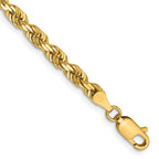14K 8 Inch 4mm Diamond-Cut Quadruple Rope Lobster Clasp Chain
