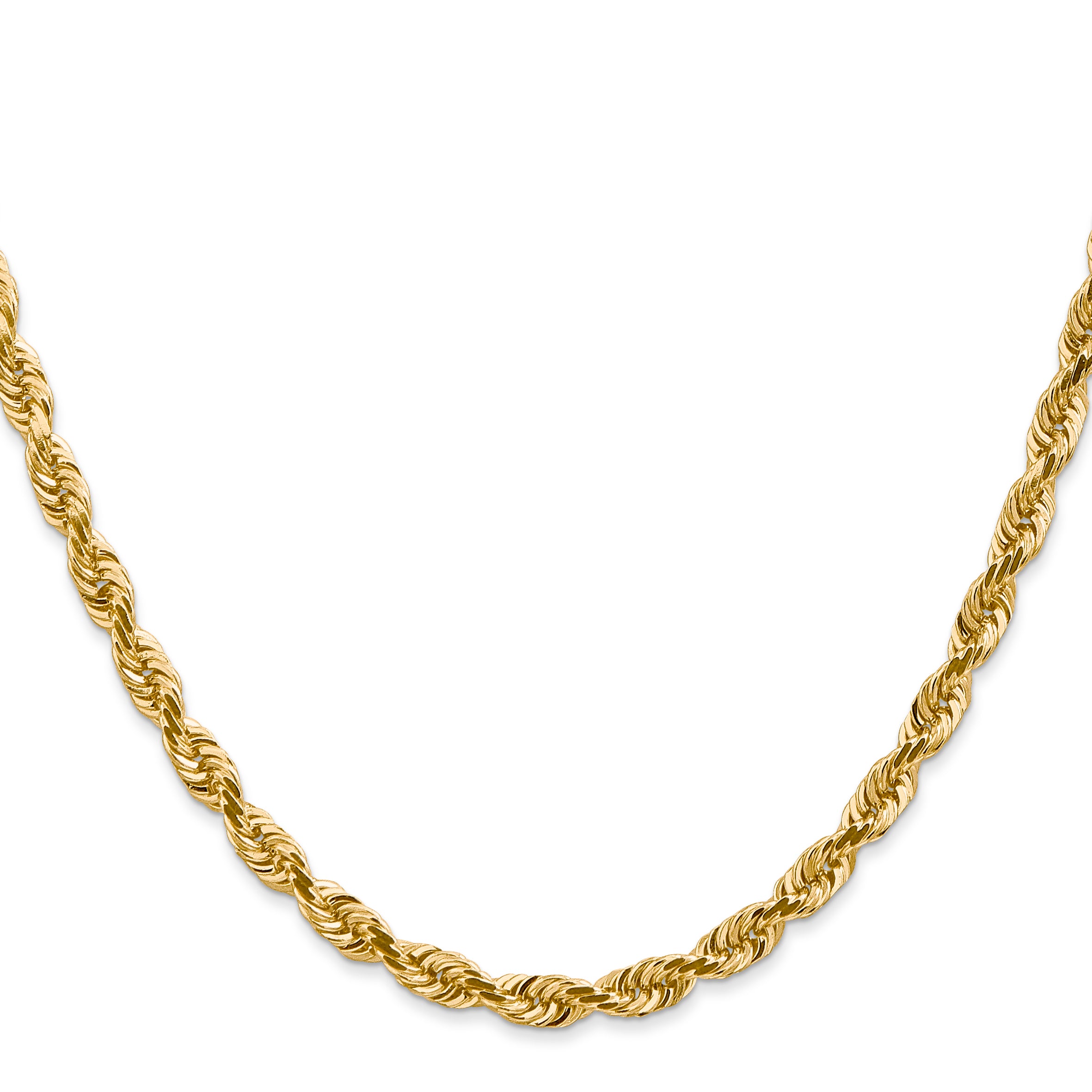 14K Yellow Gold Solid Diamond-Cut Rope Chain Necklace 4.5mm Secondary image