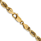 14K Yellow Gold Solid Diamond-Cut Rope Chain Necklace 4.5mm
