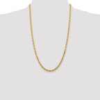 14K 8 Inch 4.5mm Diamond-Cut Quadruple Rope Lobster Clasp Chain