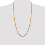 14K 8 Inch 4.5mm Diamond-Cut Quadruple Rope Lobster Clasp Chain