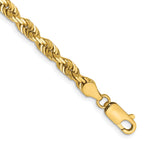 14K 7 Inch 4.5mm Diamond-cut Quadruple Rope Lobster Clasp Chain