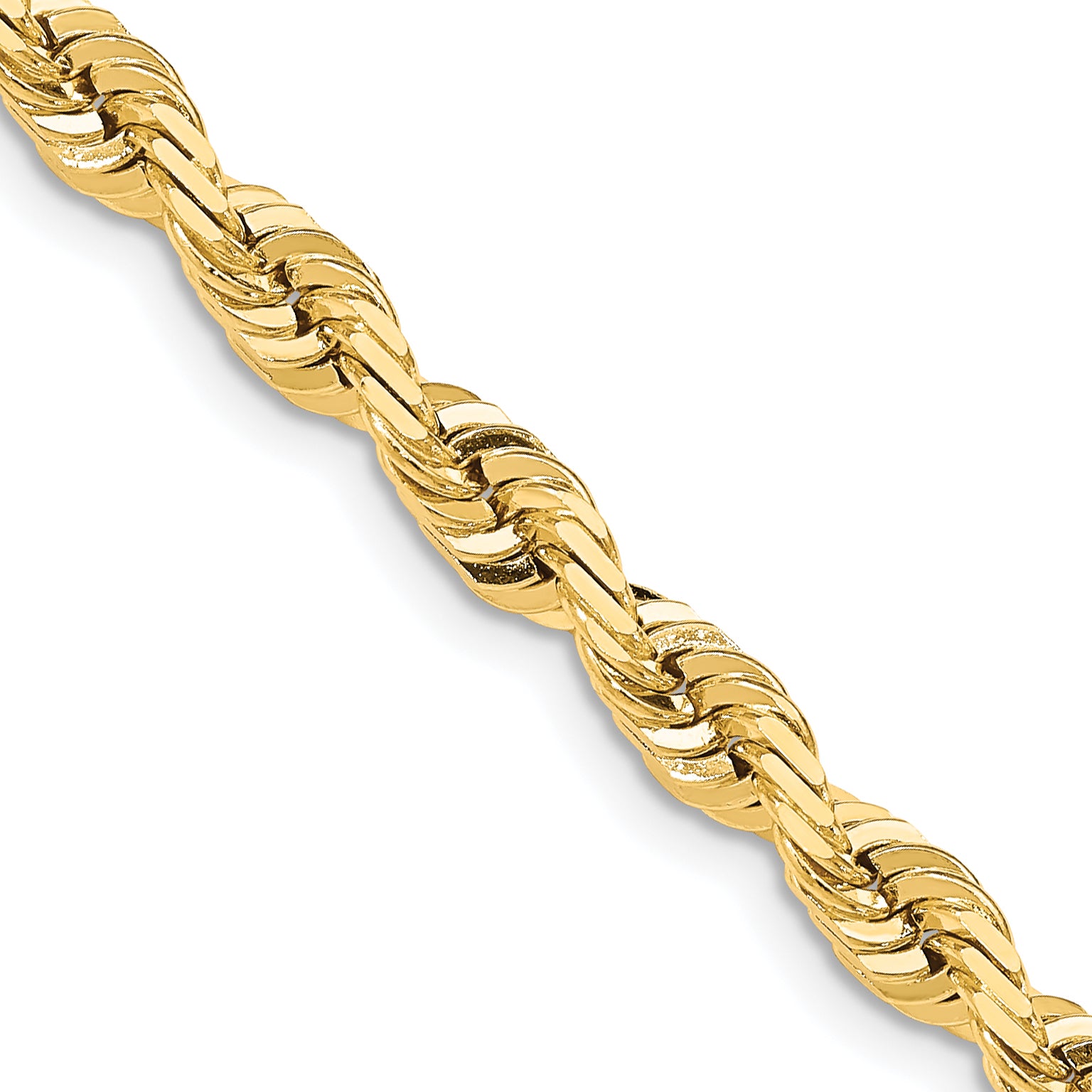 14K Yellow Gold Solid Diamond-Cut Rope Chain Necklace 7mm Main image