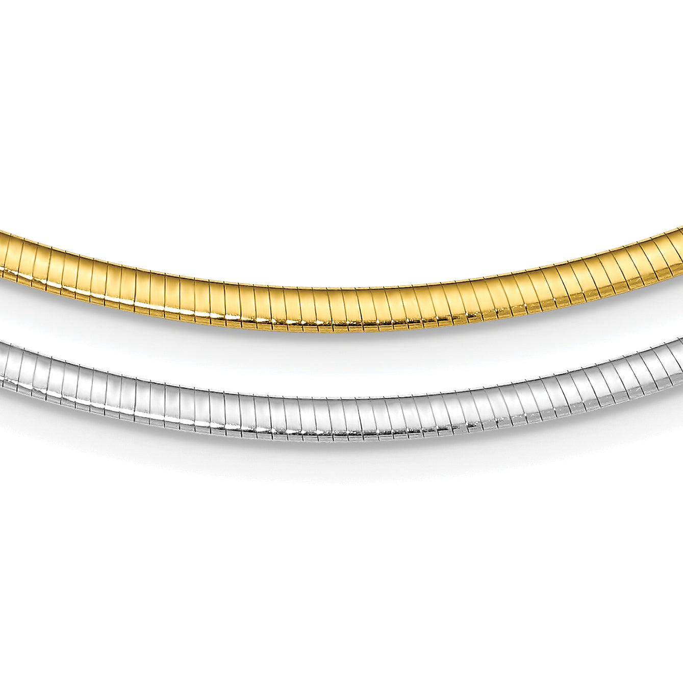 Sterling Silver Flash Gold-plated Reversible 3mm Cubetto Chain Main image