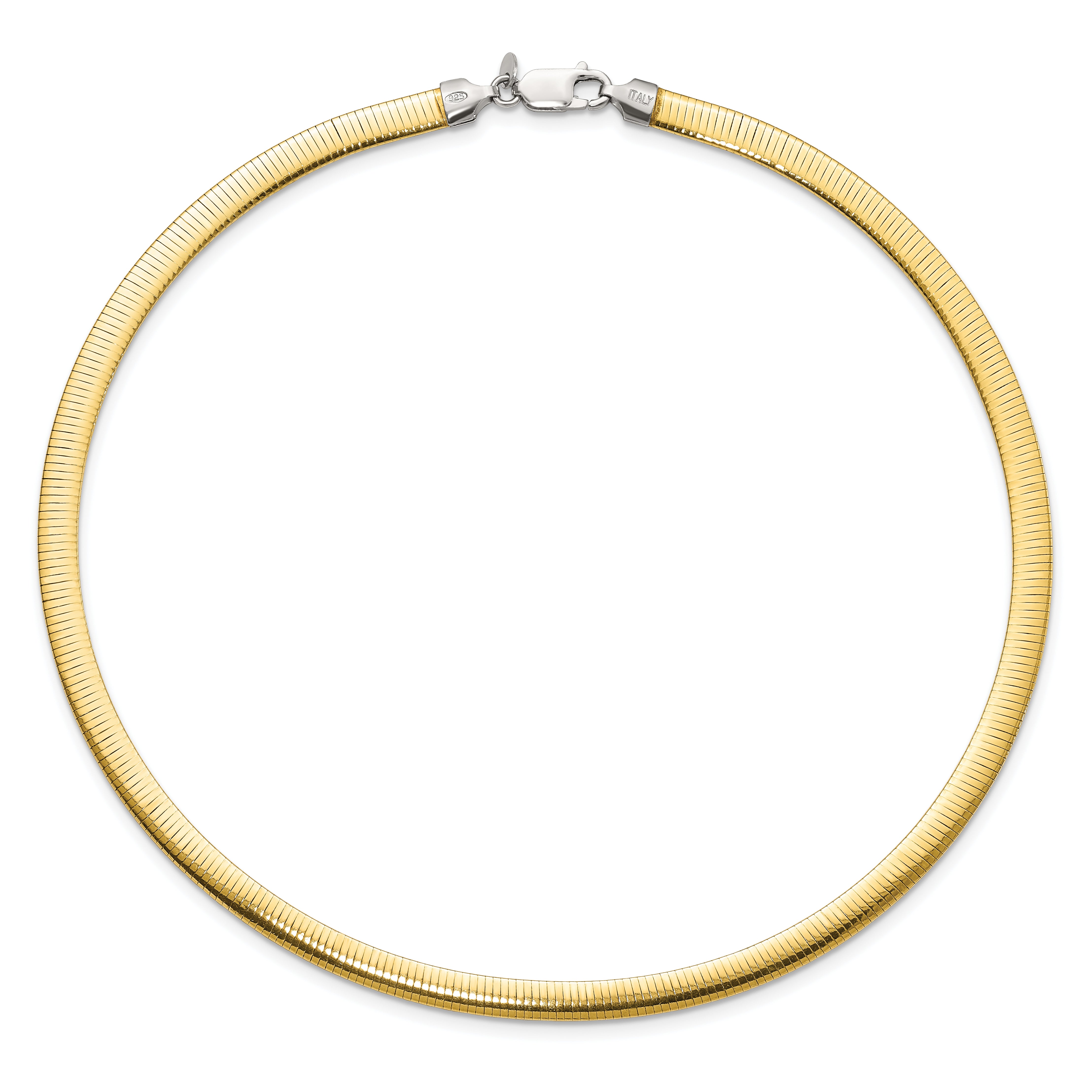 Sterling Silver Flash Gold-plate Reversible 5.75mm Cubetto Chain