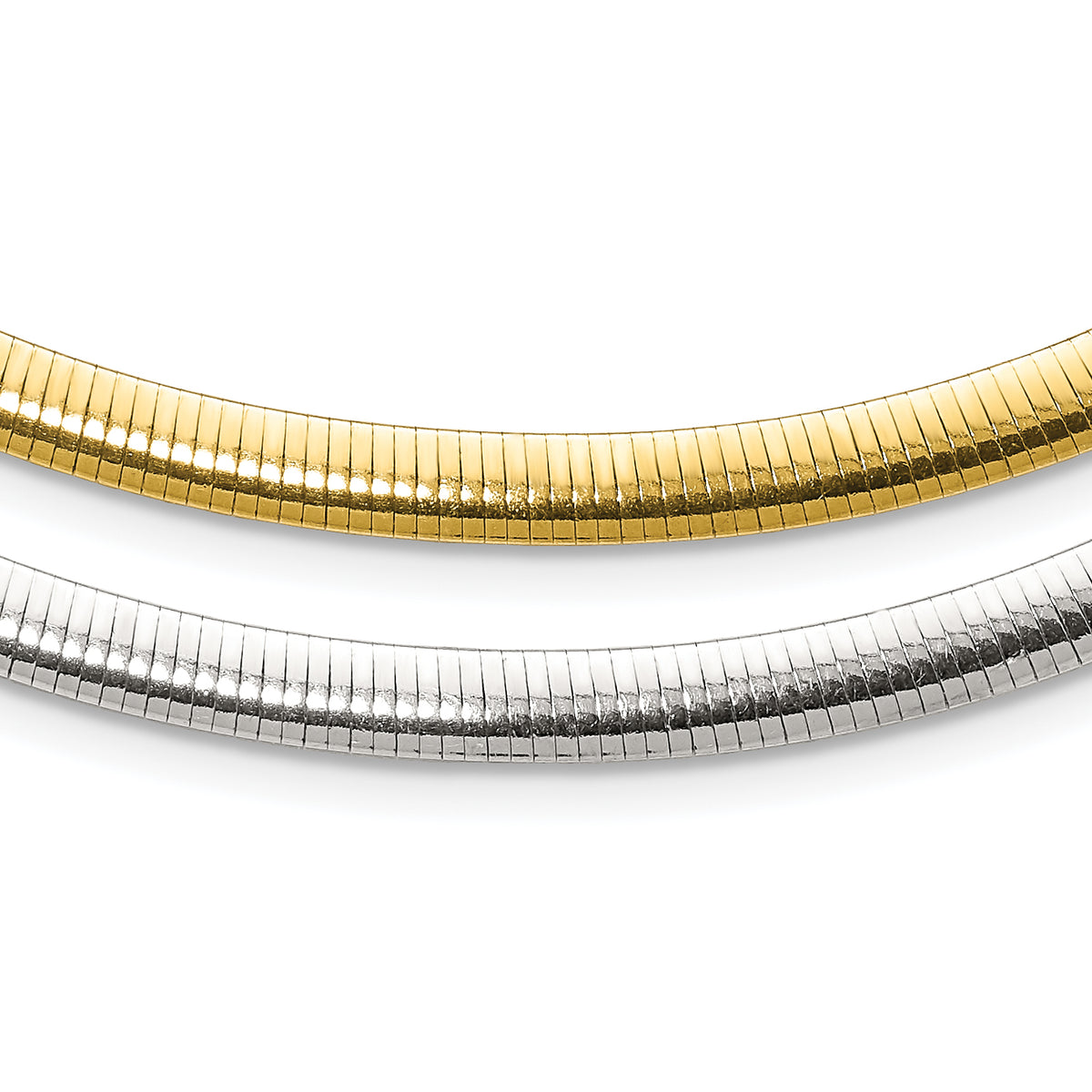 Sterling Silver Flash Gold-plate Reversible 5.75mm Cubetto Chain