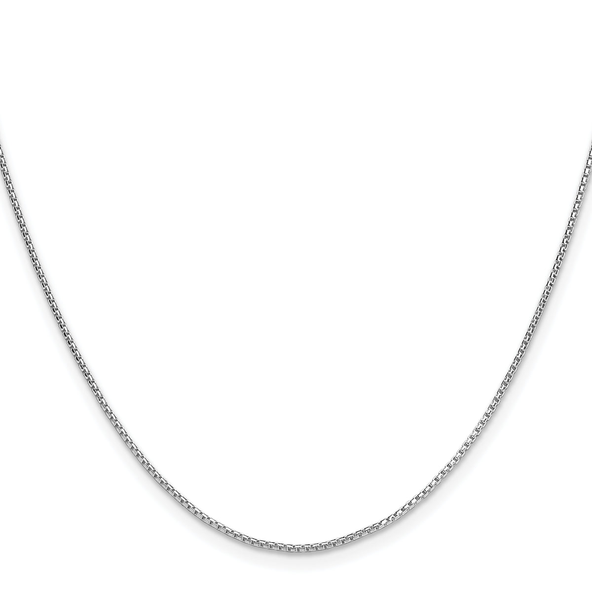 Sterling Silver Rhodium-plated .95mm Diamond-cut Round Box Chain