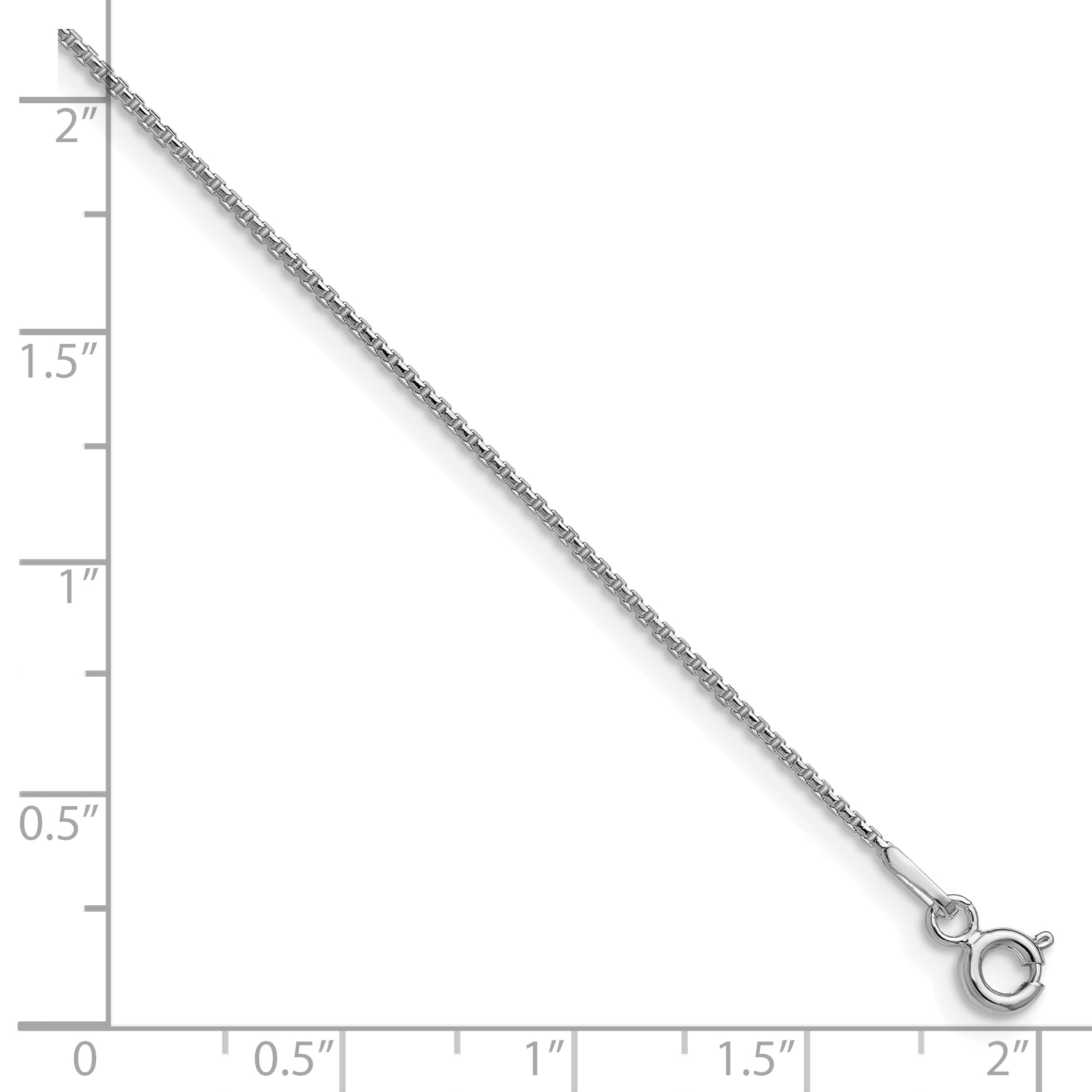 Sterling Silver Rhodium-plated .95mm Diamond-cut Round Box Chain w/2in ext. Secondary image