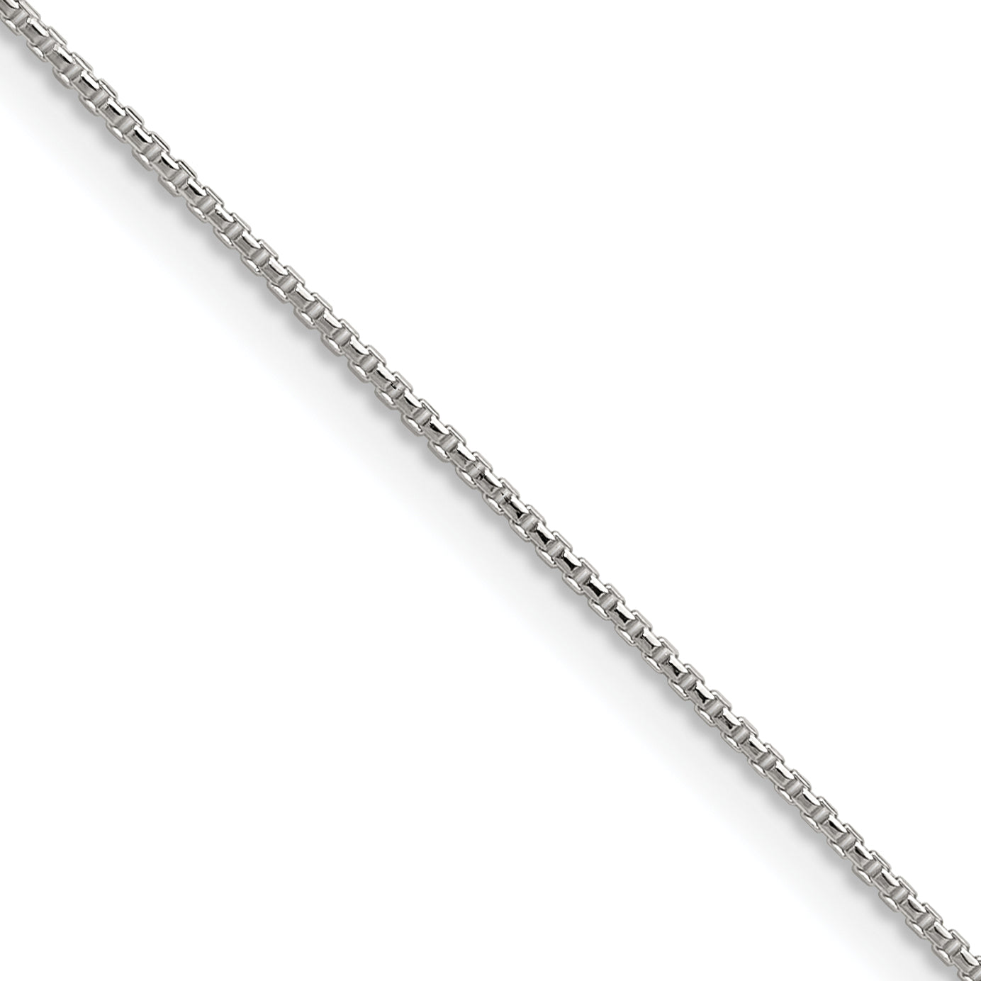 Sterling Silver .95mm Diamond-Cut Round Box Chain With 2 Inch Extension