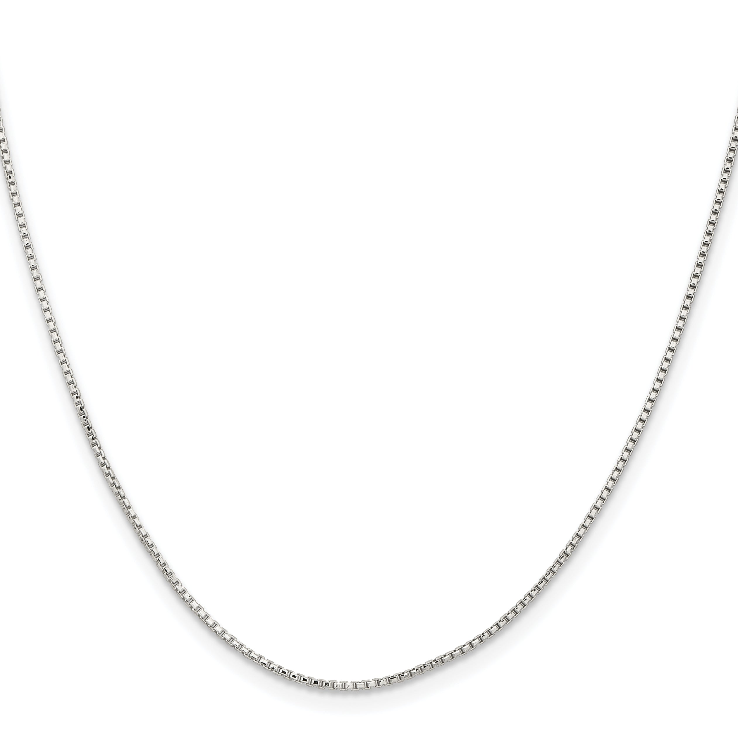 Sterling Silver 1.1mm Diamond-Cut Round Box Chain With 2 Inch Extension