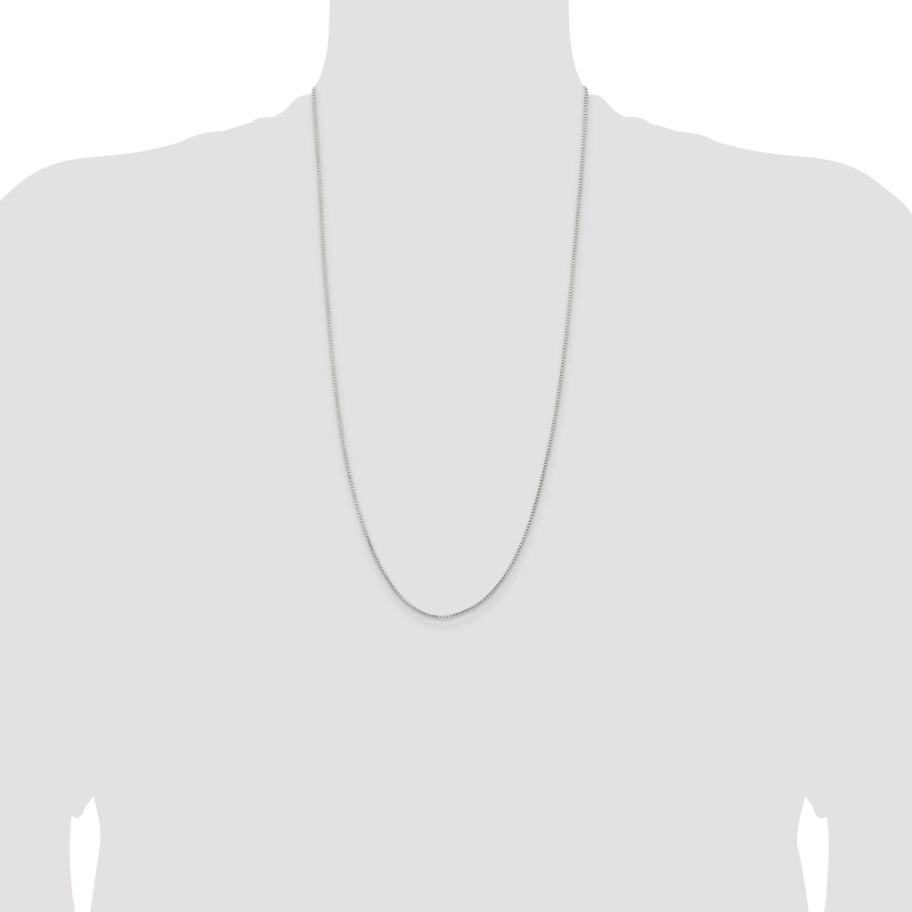 Sterling Silver 1.1mm Diamond-Cut Round Box Chain