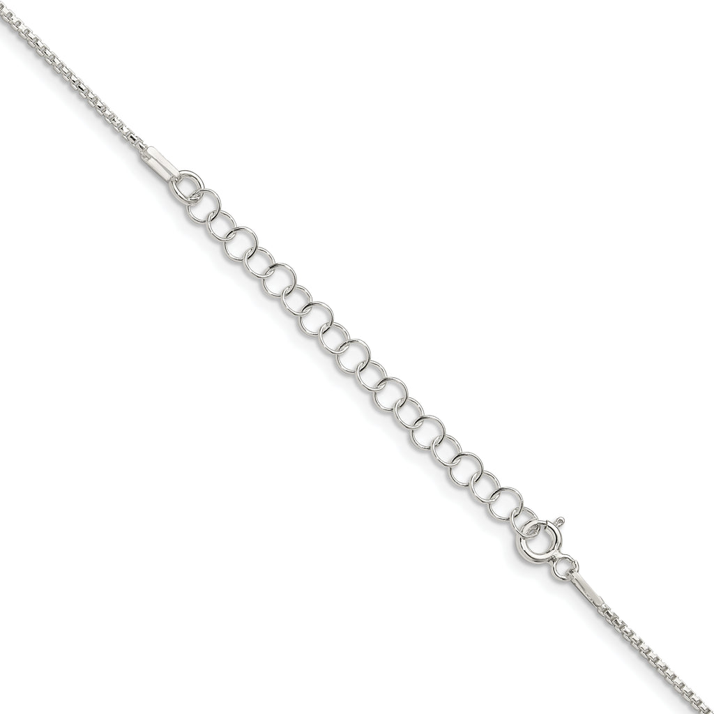 Sterling Silver 1.1mm Diamond-Cut Round Box Chain With 2 Inch Extension