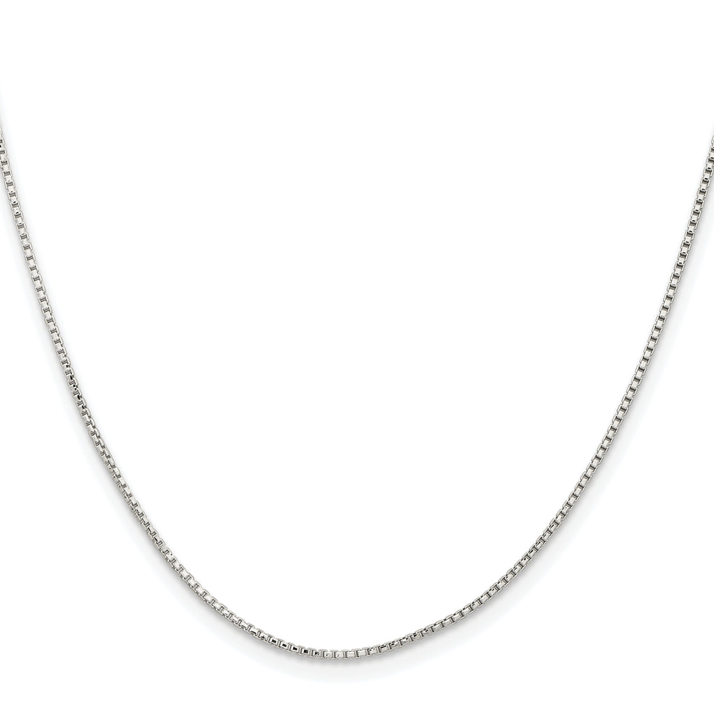 Sterling Silver Rhodium-Plated 1.1mm Diamond-Cut Round Box Chain With 2 Inch Extension