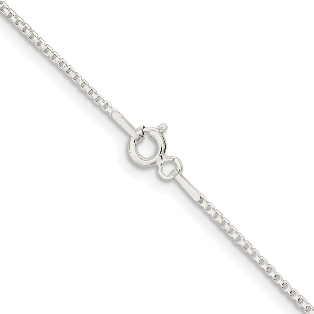Sterling Silver Rhodium-Plated 1.1mm Diamond-Cut Round Box Chain With 2 Inch Extension