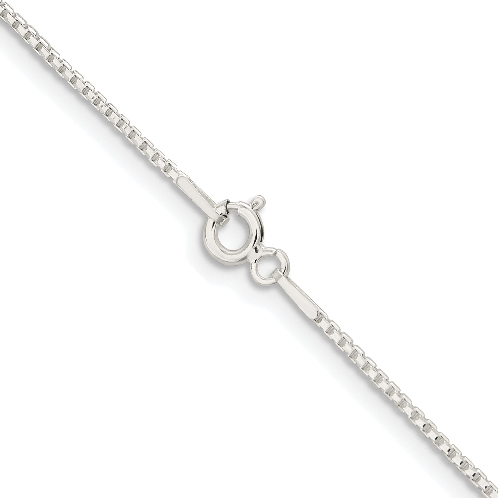 Sterling Silver Rhodium-Plated 1.1mm Diamond-Cut Round Box Chain With 2 Inch Extension