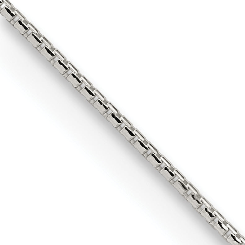Sterling Silver 1.1mm Diamond-Cut Round Box Chain